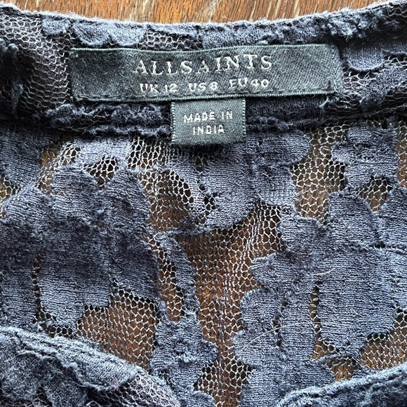 DARK NAVY LACE ALL SAINTS EMBROIDERED TANK TOP - Picture 10 of 12